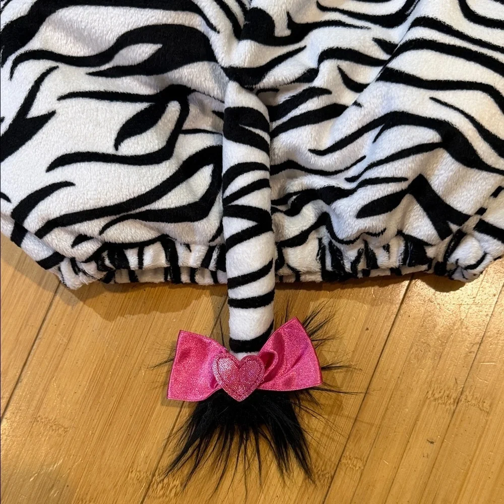 Koala Kids Infant Girl Plush Black White Stripe Baby Zebra Costume Hoodie 6-9m